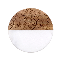 Bloom Nature Plant Pattern Classic Marble Wood Coaster (round) 