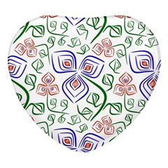 Bloom Nature Plant Pattern Heart Glass Fridge Magnet (4 Pack) by Maspions