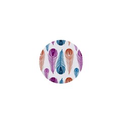 Pen Peacock Colors Colored Pattern 1  Mini Buttons