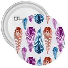 Pen Peacock Colors Colored Pattern 3  Buttons