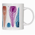 Pen Peacock Colors Colored Pattern White Mug Right