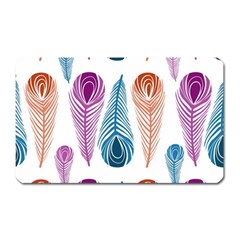 Pen Peacock Colors Colored Pattern Magnet (rectangular) by Maspions