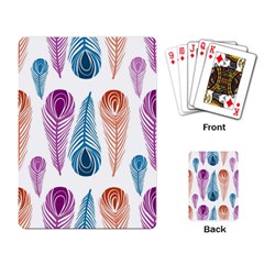 Pen Peacock Colors Colored Pattern Playing Cards Single Design (rectangle)