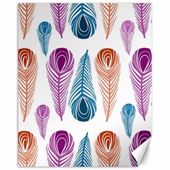 Pen Peacock Colors Colored Pattern Canvas 16  X 20  by Maspions