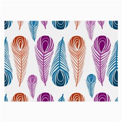 Pen Peacock Colors Colored Pattern Large Glasses Cloth (2 Sides)