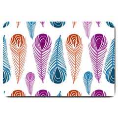 Pen Peacock Colors Colored Pattern Large Doormat