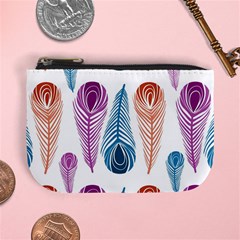 Pen Peacock Colors Colored Pattern Mini Coin Purse