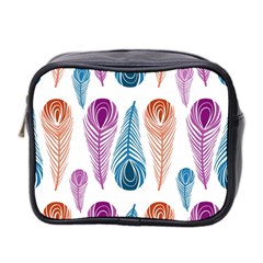 Pen Peacock Colors Colored Pattern Mini Toiletries Bag (two Sides)