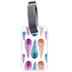 Pen Peacock Colors Colored Pattern Luggage Tag (two Sides)