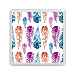 Pen Peacock Colors Colored Pattern Memory Card Reader (square)