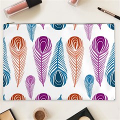 Pen Peacock Colors Colored Pattern Cosmetic Bag (xxl)