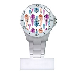 Pen Peacock Colors Colored Pattern Plastic Nurses Watch