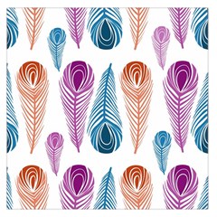 Pen Peacock Colors Colored Pattern Square Satin Scarf (36  X 36 )