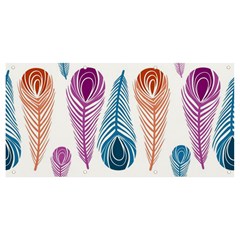 Pen Peacock Colors Colored Pattern Banner And Sign 8  X 4 