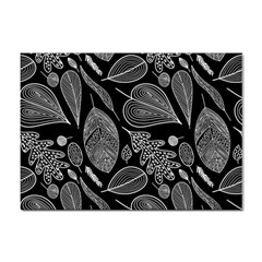 Leaves Flora Black White Nature Sticker A4 (10 Pack) by Maspions