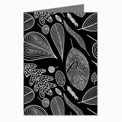 Leaves Flora Black White Nature Greeting Cards (pkg Of 8)