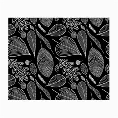 Leaves Flora Black White Nature Small Glasses Cloth