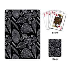 Leaves Flora Black White Nature Playing Cards Single Design (rectangle)