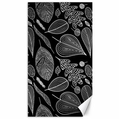 Leaves Flora Black White Nature Canvas 40  X 72 