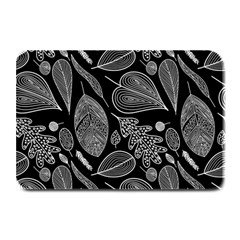 Leaves Flora Black White Nature Plate Mats by Maspions