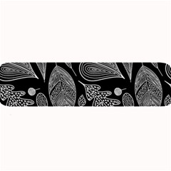 Leaves Flora Black White Nature Large Bar Mat by Maspions