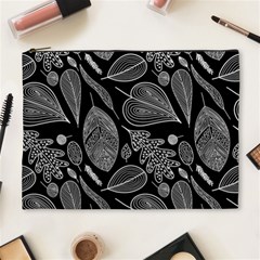 Leaves Flora Black White Nature Cosmetic Bag (xl)