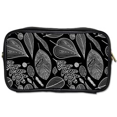 Leaves Flora Black White Nature Toiletries Bag (one Side)