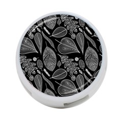 Leaves Flora Black White Nature 4-port Usb Hub (two Sides)