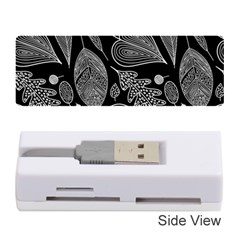 Leaves Flora Black White Nature Memory Card Reader (stick)