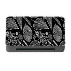 Leaves Flora Black White Nature Memory Card Reader With Cf