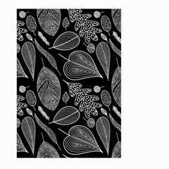 Leaves Flora Black White Nature Large Garden Flag (two Sides)