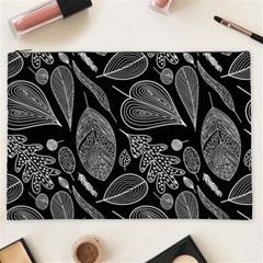 Leaves Flora Black White Nature Cosmetic Bag (xxl)