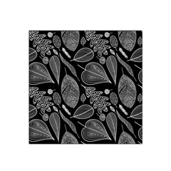 Leaves Flora Black White Nature Satin Bandana Scarf 22  X 22 