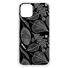 Leaves Flora Black White Nature Iphone 12/12 Pro Tpu Uv Print Case by Maspions