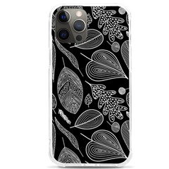 Leaves Flora Black White Nature Iphone 12 Pro Max Tpu Uv Print Case by Maspions