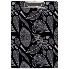 Leaves Flora Black White Nature A4 Acrylic Clipboard