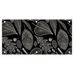 Leaves Flora Black White Nature Banner And Sign 6  X 3 