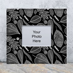 Leaves Flora Black White Nature White Wall Photo Frame 5  X 7  by Maspions