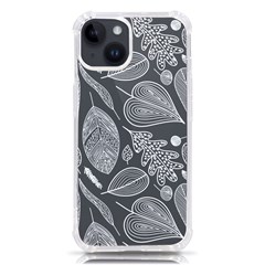 Leaves Flora Black White Nature Iphone 14 Tpu Uv Print Case by Maspions