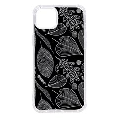 Leaves Flora Black White Nature Iphone 14 Plus Tpu Uv Print Case by Maspions