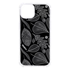 Leaves Flora Black White Nature Iphone 13 Tpu Uv Print Case by Maspions