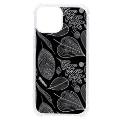 Leaves Flora Black White Nature Iphone 13 Mini Tpu Uv Print Case by Maspions