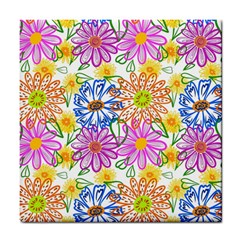 Bloom Flora Pattern Printing Tile Coaster by Maspions