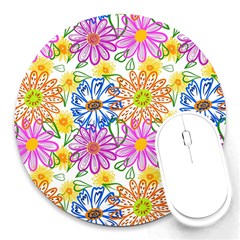 Bloom Flora Pattern Printing Round Mousepad