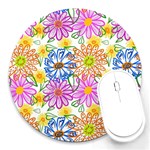 Bloom Flora Pattern Printing Round Mousepad Front