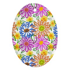 Bloom Flora Pattern Printing Ornament (oval)