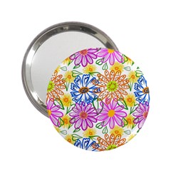 Bloom Flora Pattern Printing 2 25  Handbag Mirrors