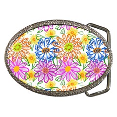 Bloom Flora Pattern Printing Belt Buckles