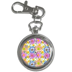 Bloom Flora Pattern Printing Key Chain Watches