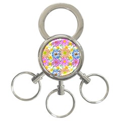 Bloom Flora Pattern Printing 3-ring Key Chain by Maspions